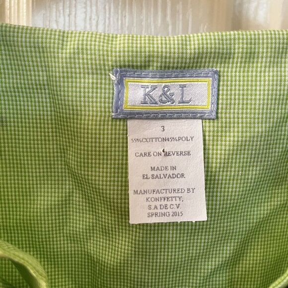 K&L Embroidered Hammer Wrench Tools Green Gingham Shortalls Romper Boys Size 3 - Picture 5 of 10